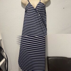 Navy and White Striped  Swim coverup